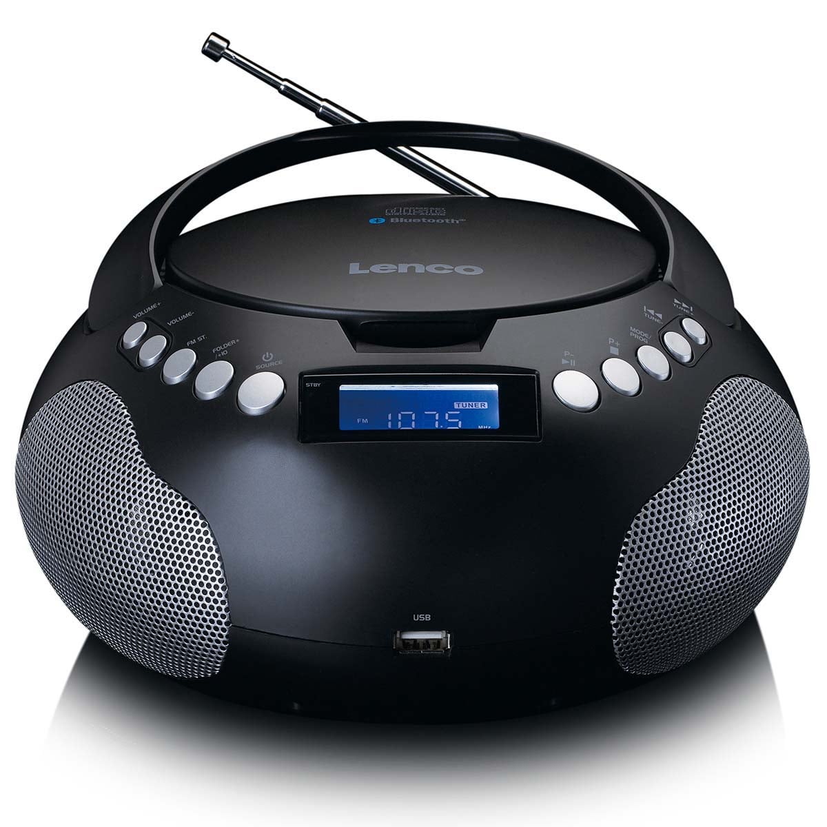 lenco-scd-331bk-tragbarer-radio-cd-player-mit-usb-und-bluetooth-schwarz image 2