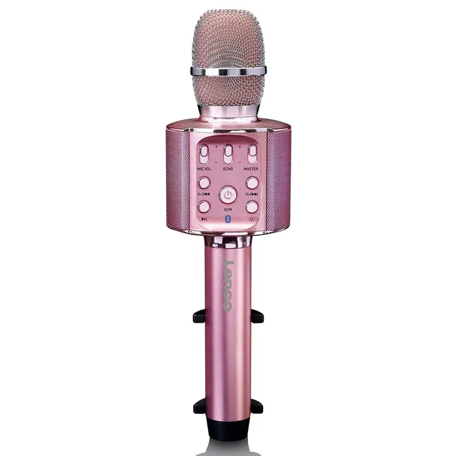 lenco-bmc-090pk-karaoke-bluetooth-mikrofon-mit-speaker-pink image 1