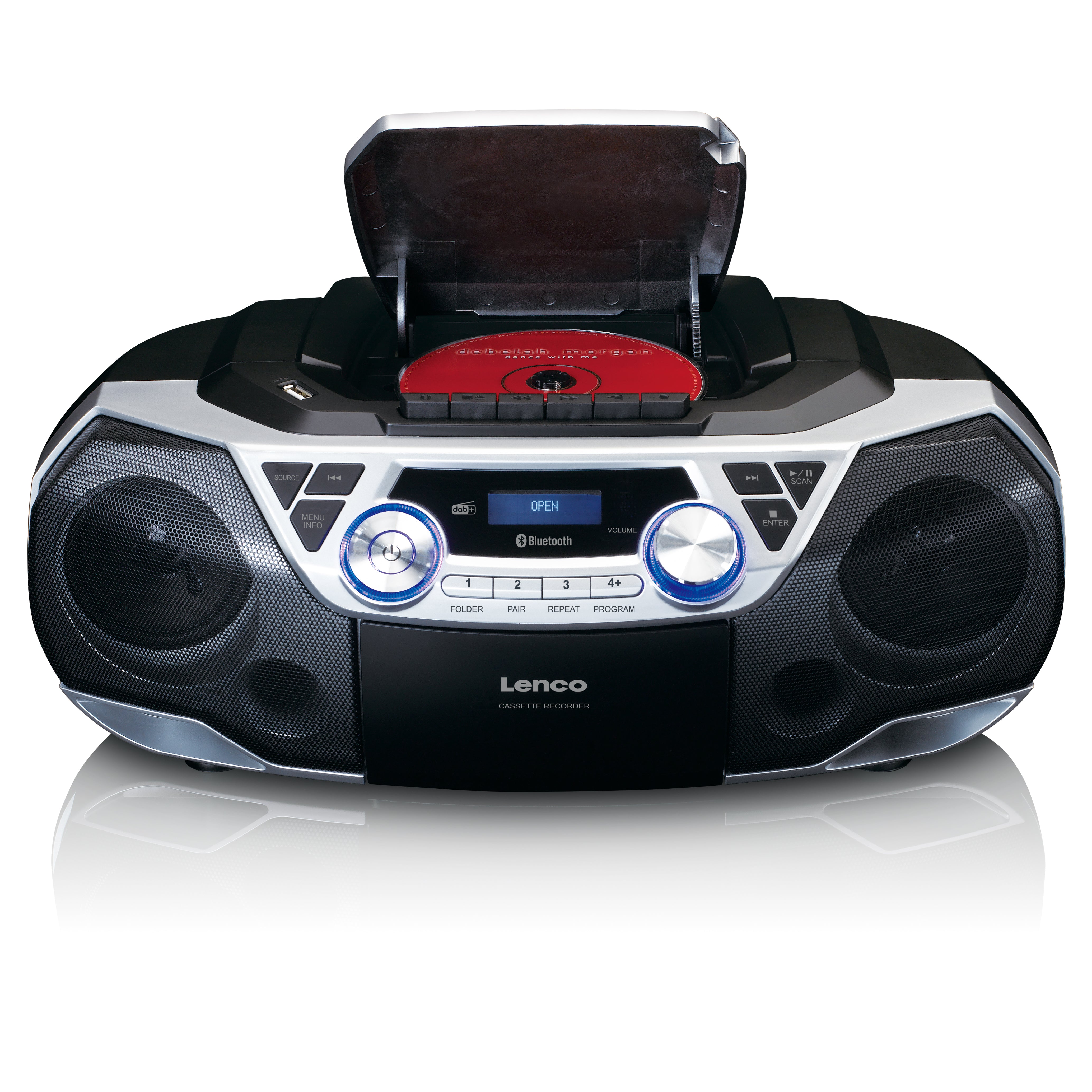 lenco-scd-720si-boombox-dab-fm-bluetooth-cd-kassette-usb-silber image 3