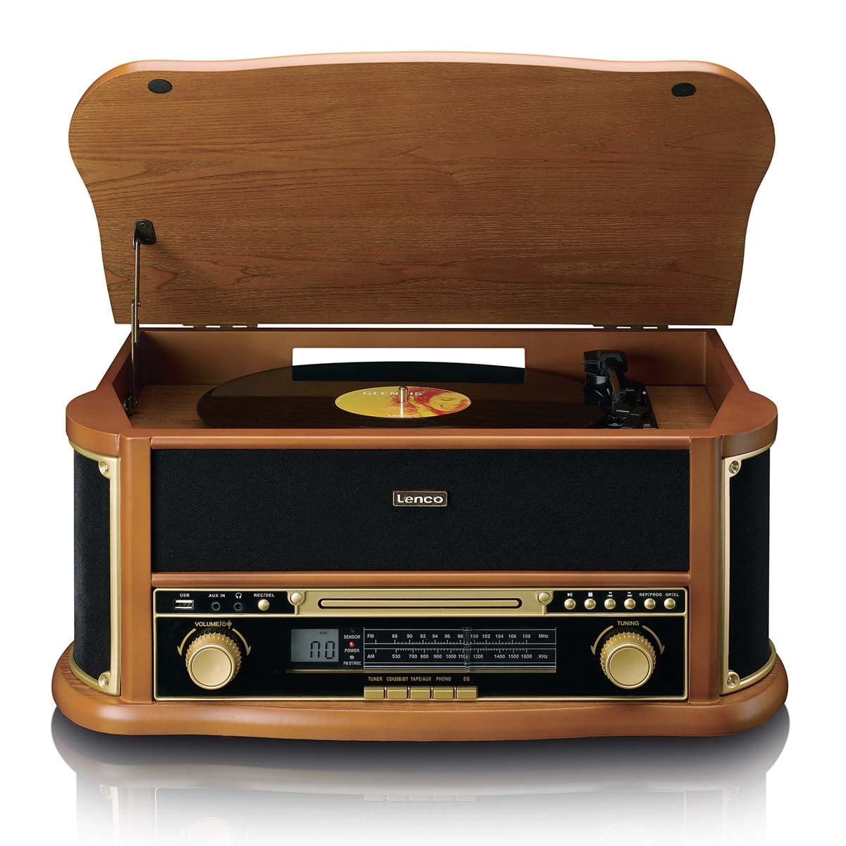 classic-phono-tcd-2551wd-retro-plattenspieler-holz-mit-bluetooth-cd-kassette-rad image 3