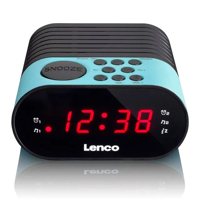 lenco-cr-07-blue-fm-wekkerradio-mit-slaaptimer-und-dualem-alarm-blau image 1