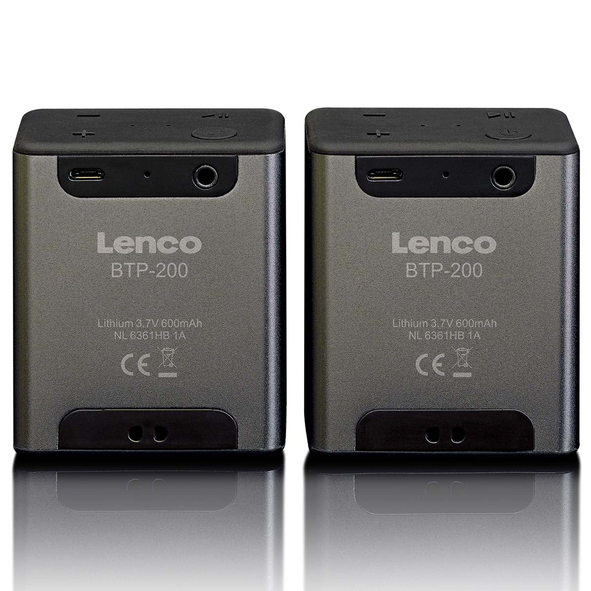 lenco-btp-200bk-bluetooth-stereo-lautsprecher-set-grau-2x-speaker image 3