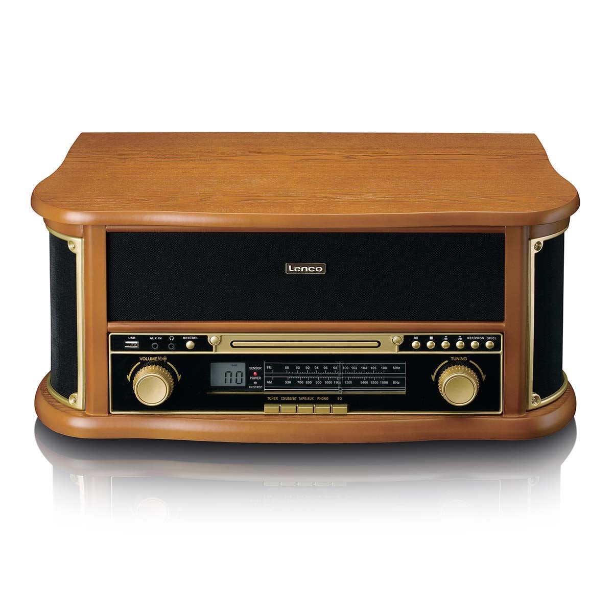 classic-phono-tcd-2551wd-retro-plattenspieler-holz-mit-bluetooth-cd-kassette-rad image 2