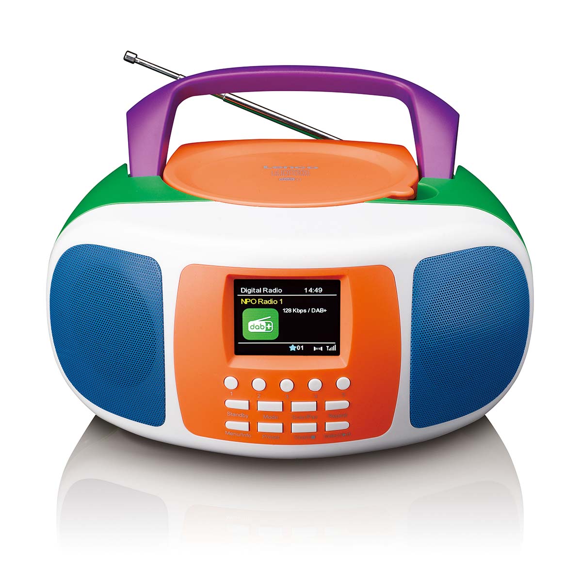 lenco-scd-861kids-tragbarer-dab-fm-radio-mit-bluetooth-cd-player-und-farbdisplay image 2