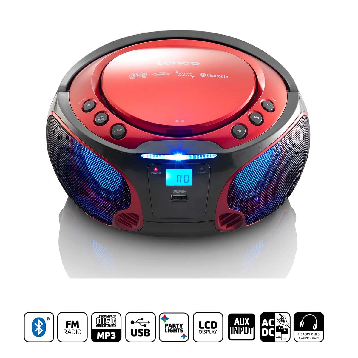 lenco-scd-550rd-tragbarer-cd-player-mit-fm-radio-bluetooth-usb-rot image 8