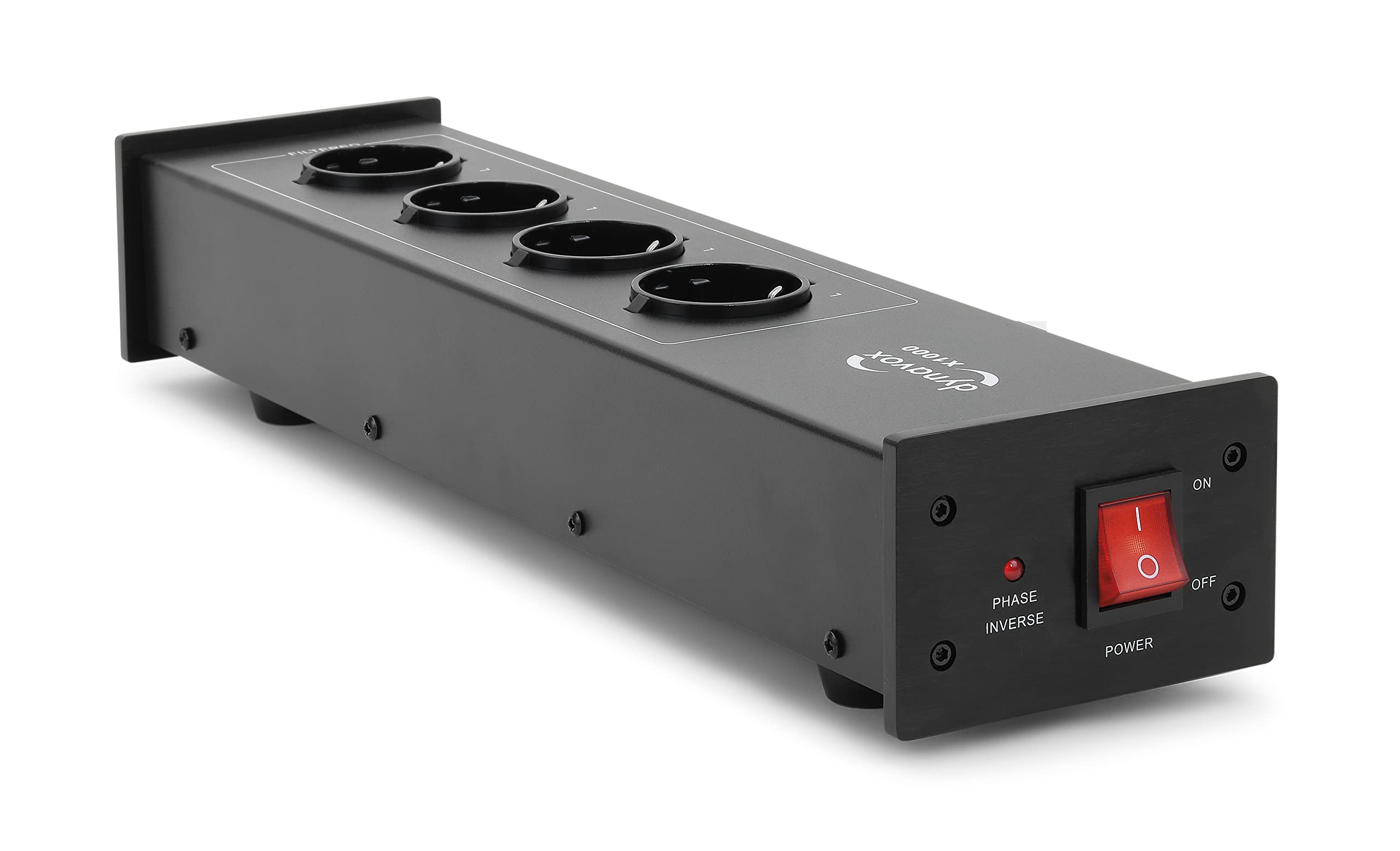 dynavox-x1000b-hifi-netzfilter-steckdosenleiste-mit-4-gefilterten-pl-tzen-schwar image 2