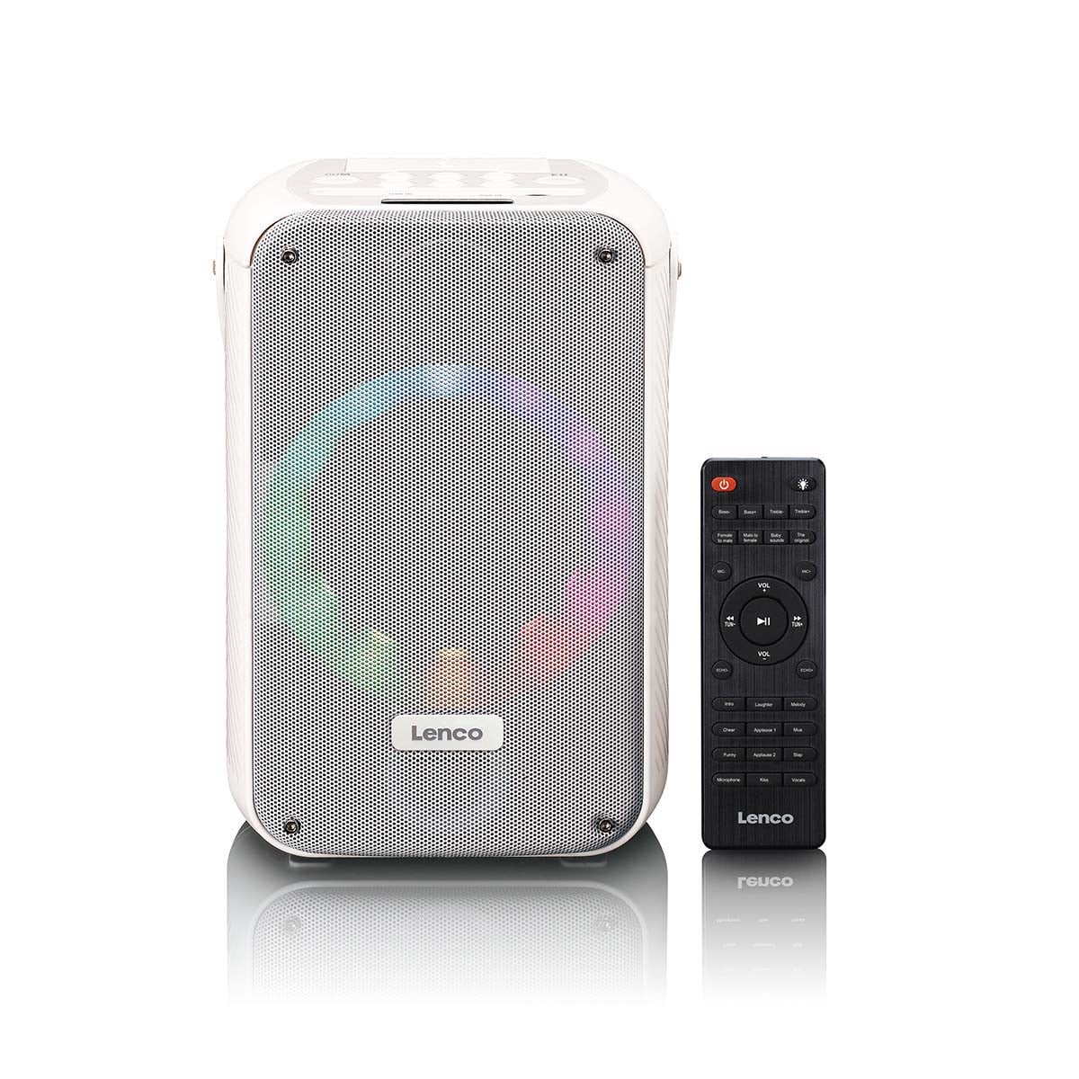 lenco-btc-060wh-karaoke-set-bluetooth-lautsprecher-mit-kabellosem-mikrofon-led-d image 1