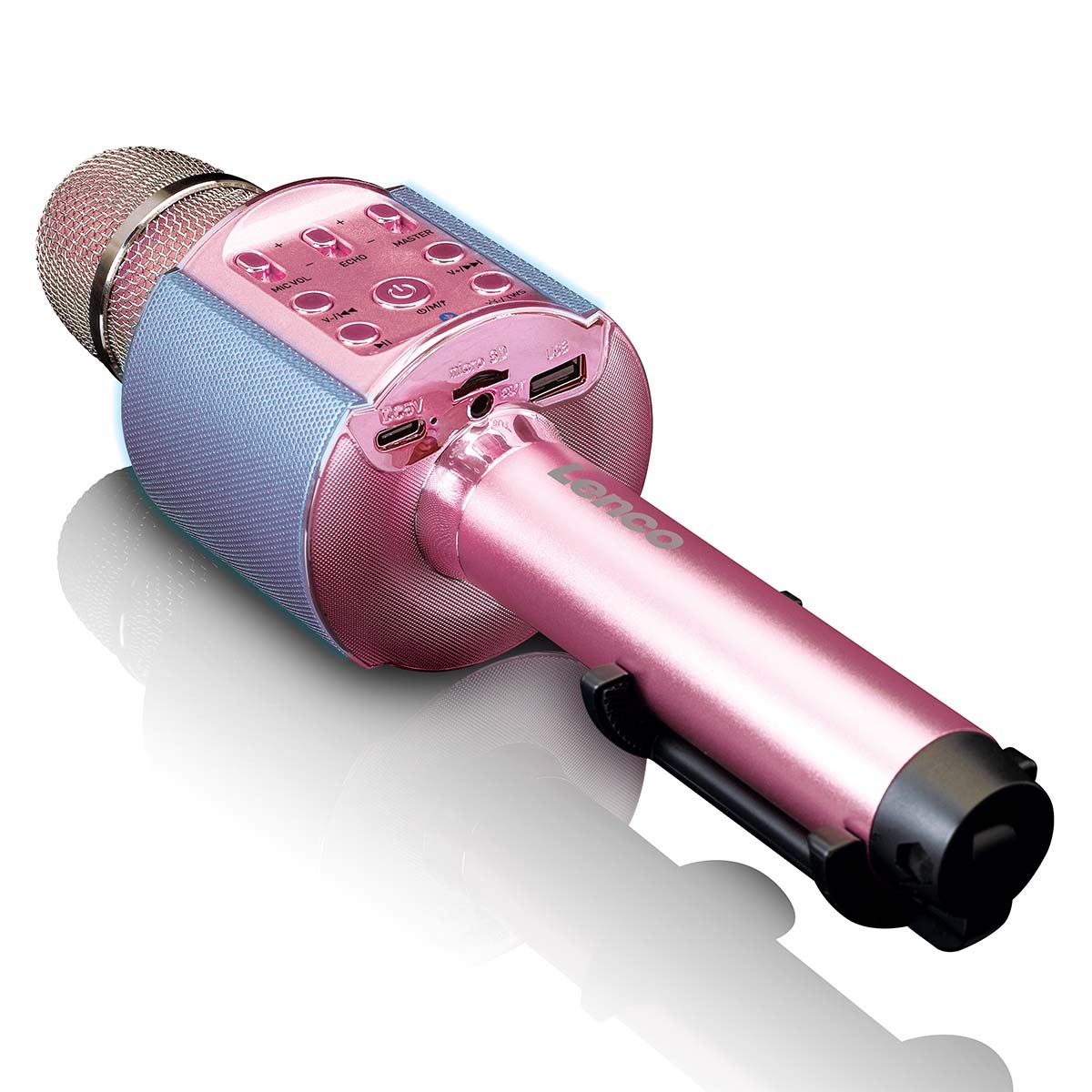lenco-bmc-090pk-karaoke-bluetooth-mikrofon-mit-speaker-pink image 6