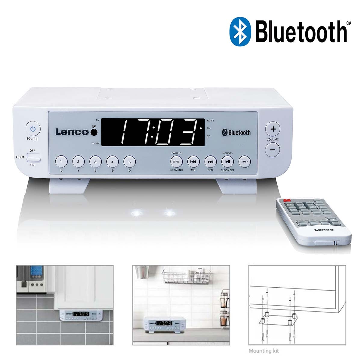 lenco-kcr-100wh-fm-k-chenradio-mit-bluetooth-led-licht-und-timer-wei image 8