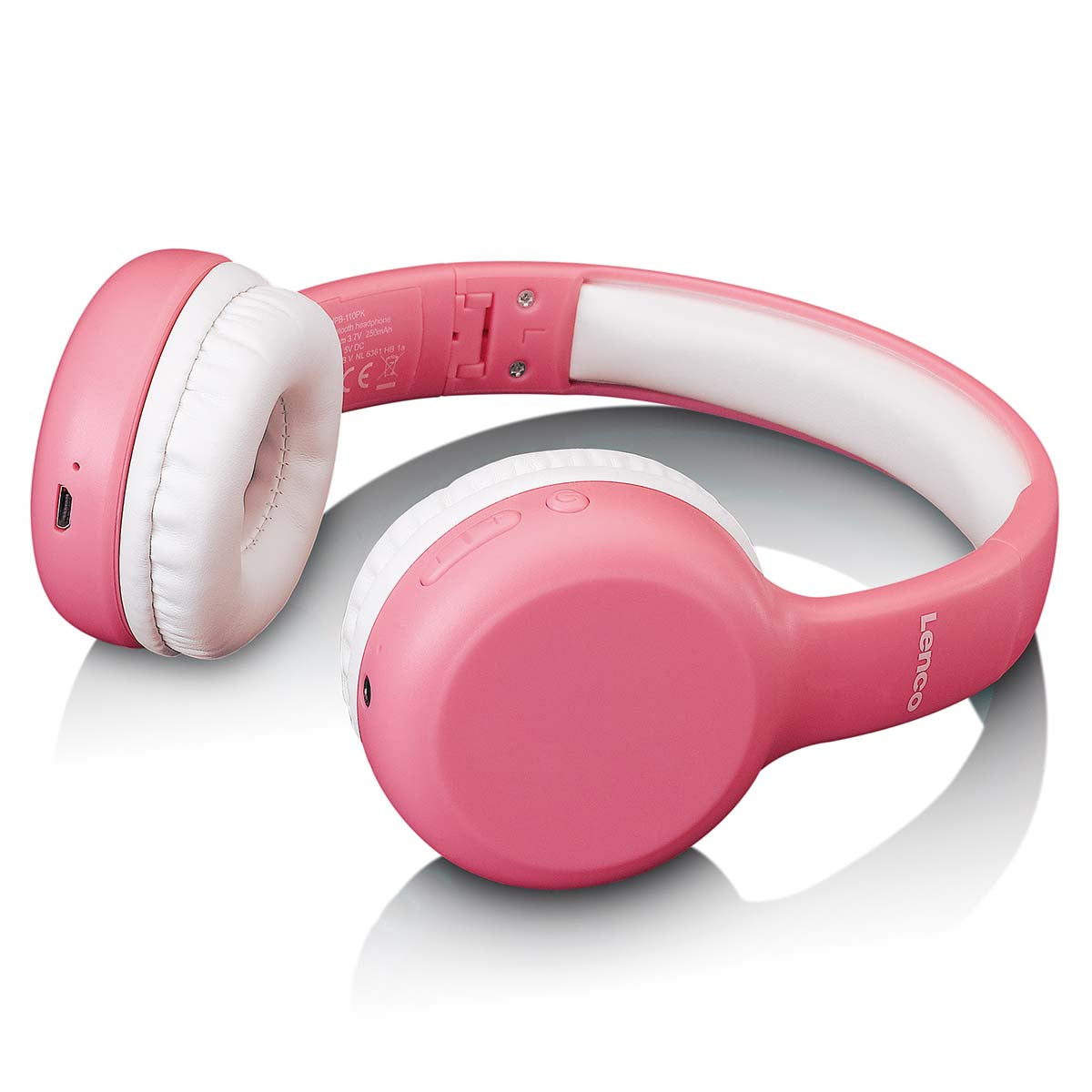 lenco-hpb-110pk-faltbarer-kinder-bluetooth-kopfh-rer-pink image 2