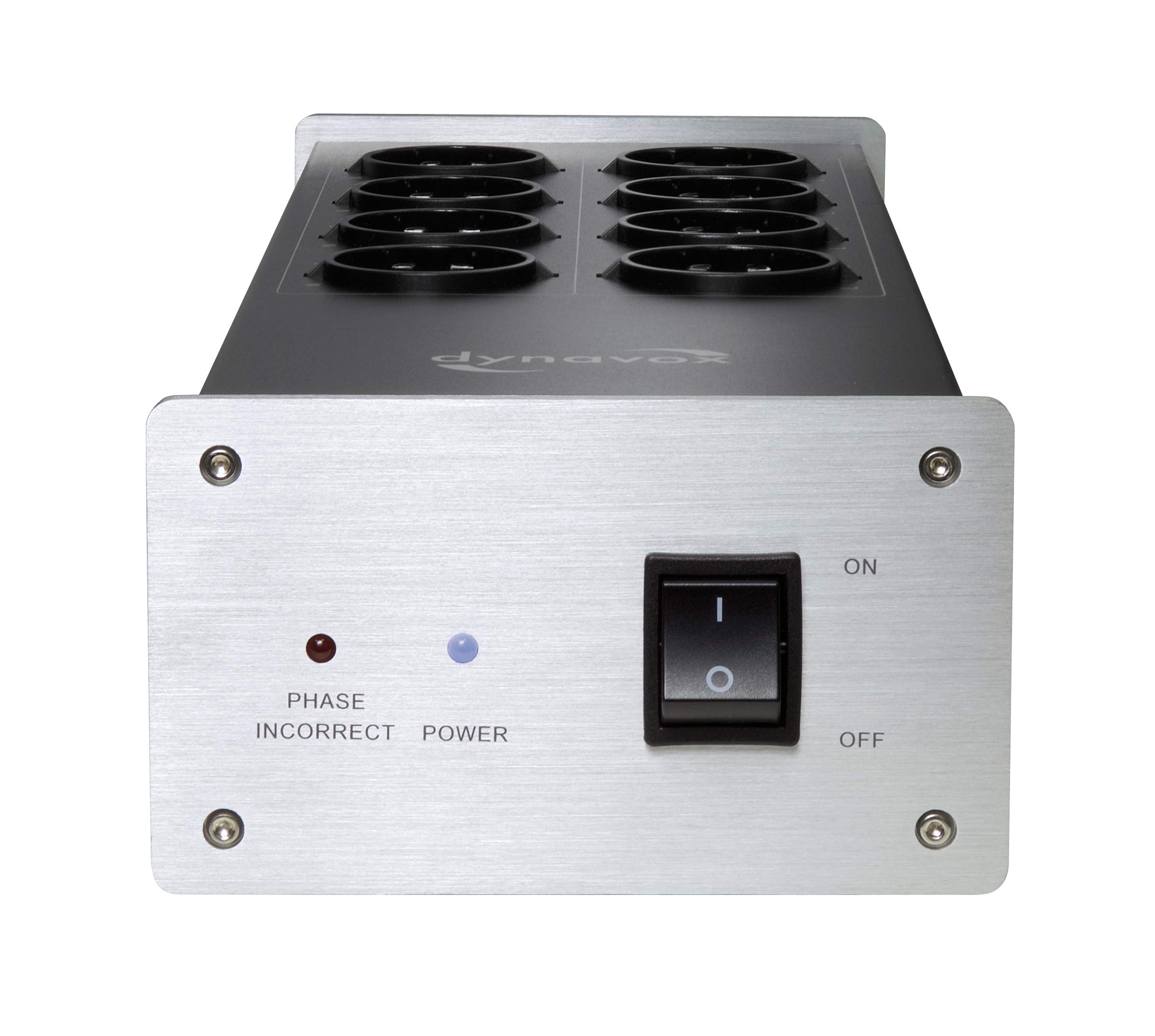 dynavox-x4100s-hifi-netzfilter-mehrfach-steckdose-8-fach-silber-mit-phasen-led image 2