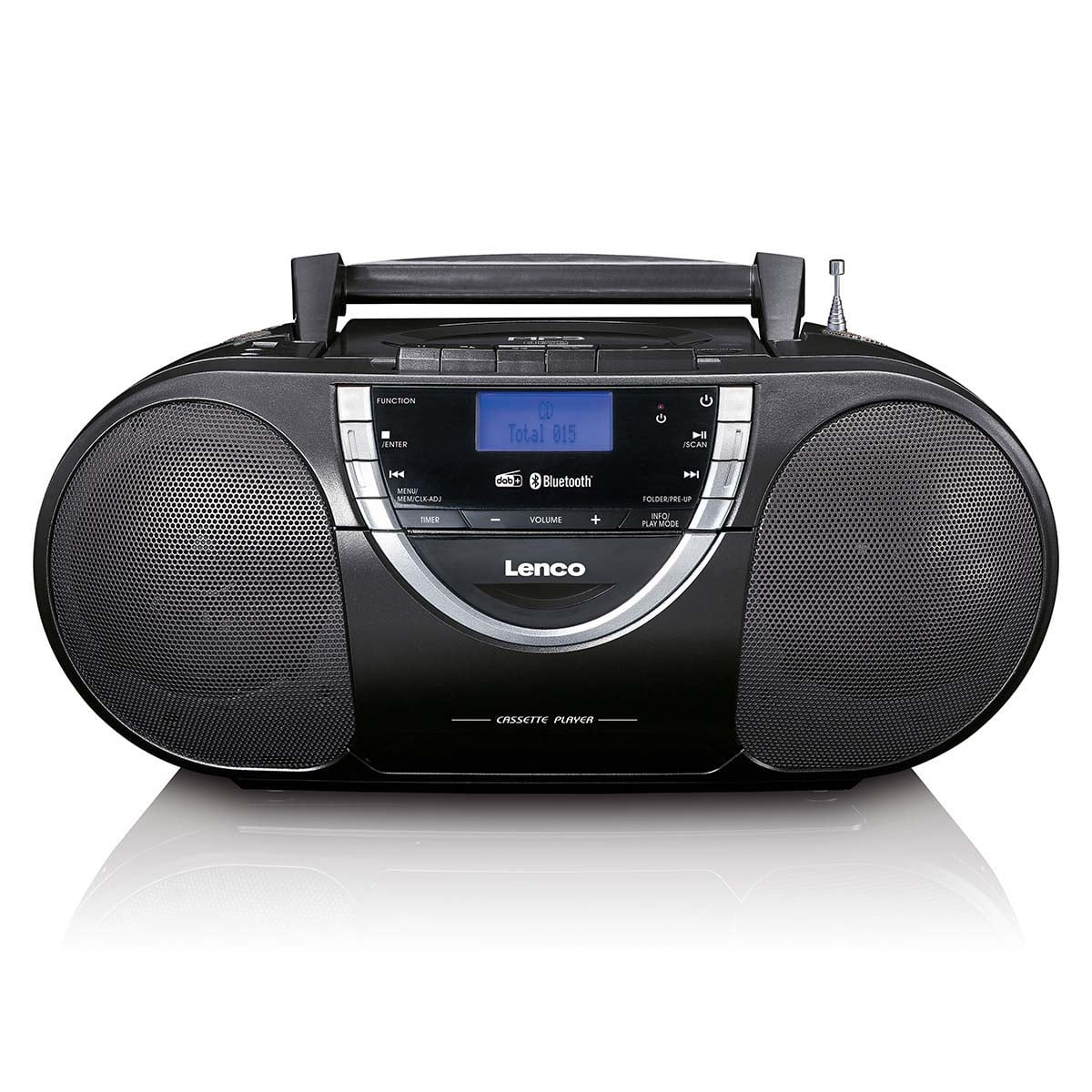 lenco-scd-6900bk-grau-tragbare-dab-boombox-mit-cd-bluetooth-kassette-usb image 1