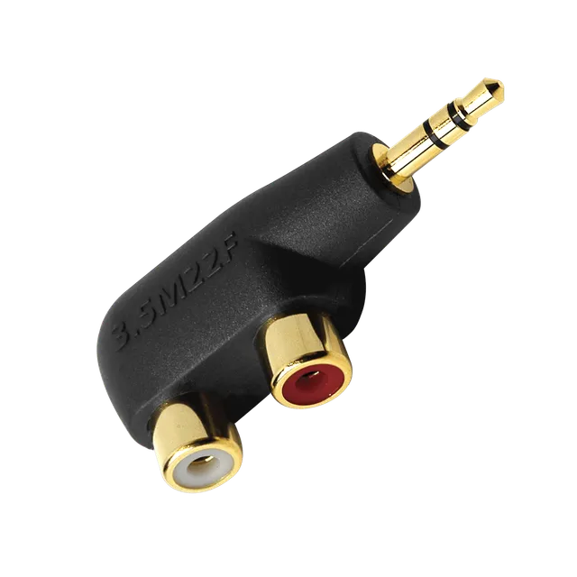 audioquest-mini-auf-rca-hartadapter-3-5-mm-stecker-auf-2x-rca-buchse image 1