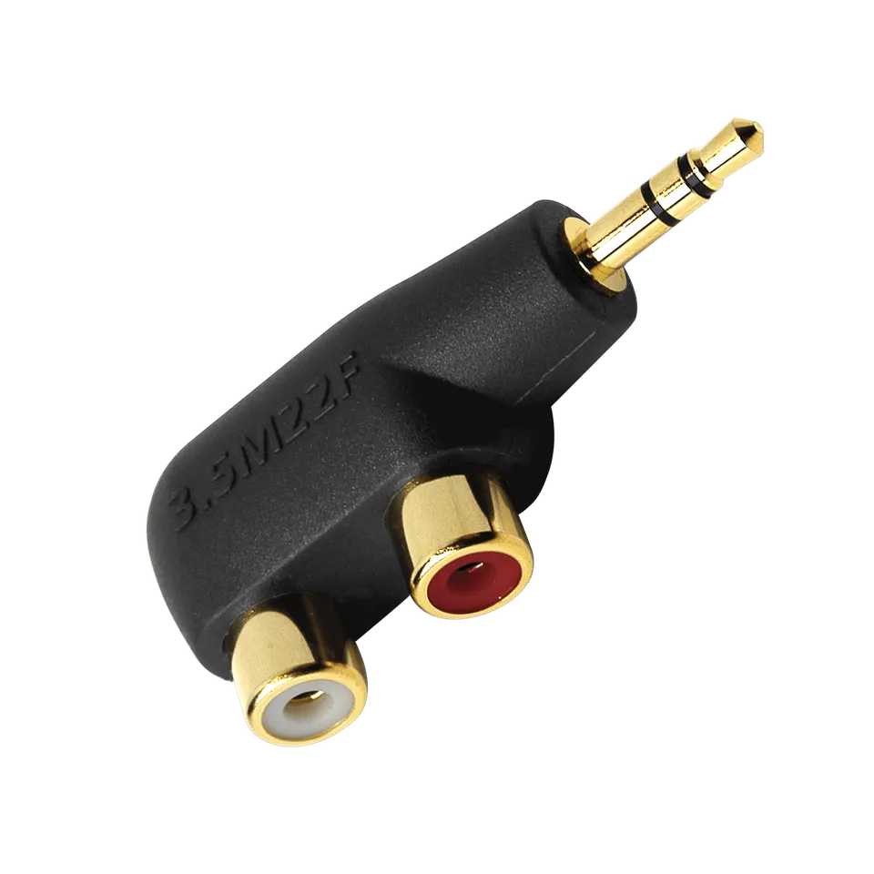 audioquest-mini-auf-rca-hartadapter-3-5-mm-stecker-auf-2x-rca-buchse image 1