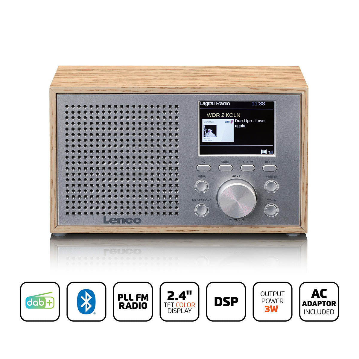 lenco-dar-017wh-dab-fm-tischradio-bluetooth-holz-eiche image 6