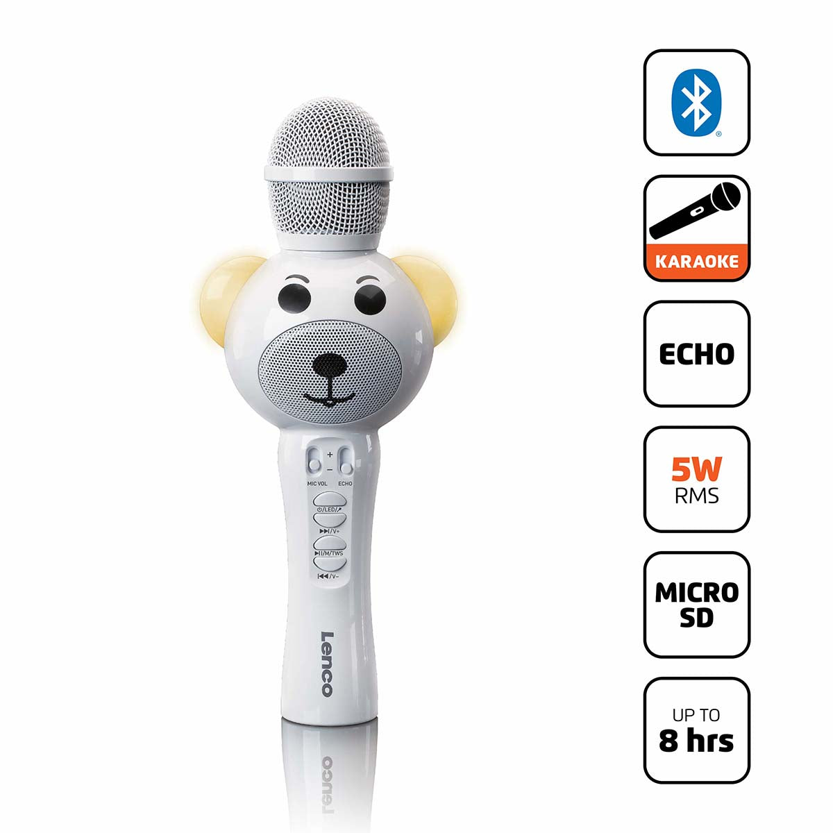 lenco-bmc-060wh-karaoke-mikrofon-mit-bluetooth-wei image 3