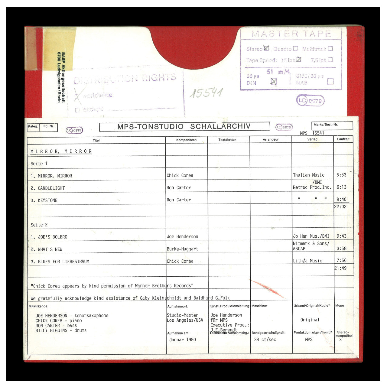 revox-joe-henderson-chick-corea-mirror-mirror-master-tape-b77 image 4