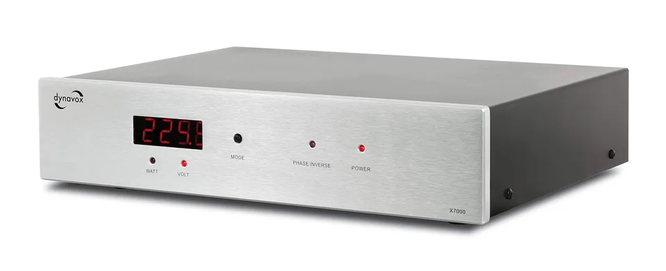 dynavox-x7000s-hifi-netzfilter-6-fach-steckdose-mit-display-silber image 1
