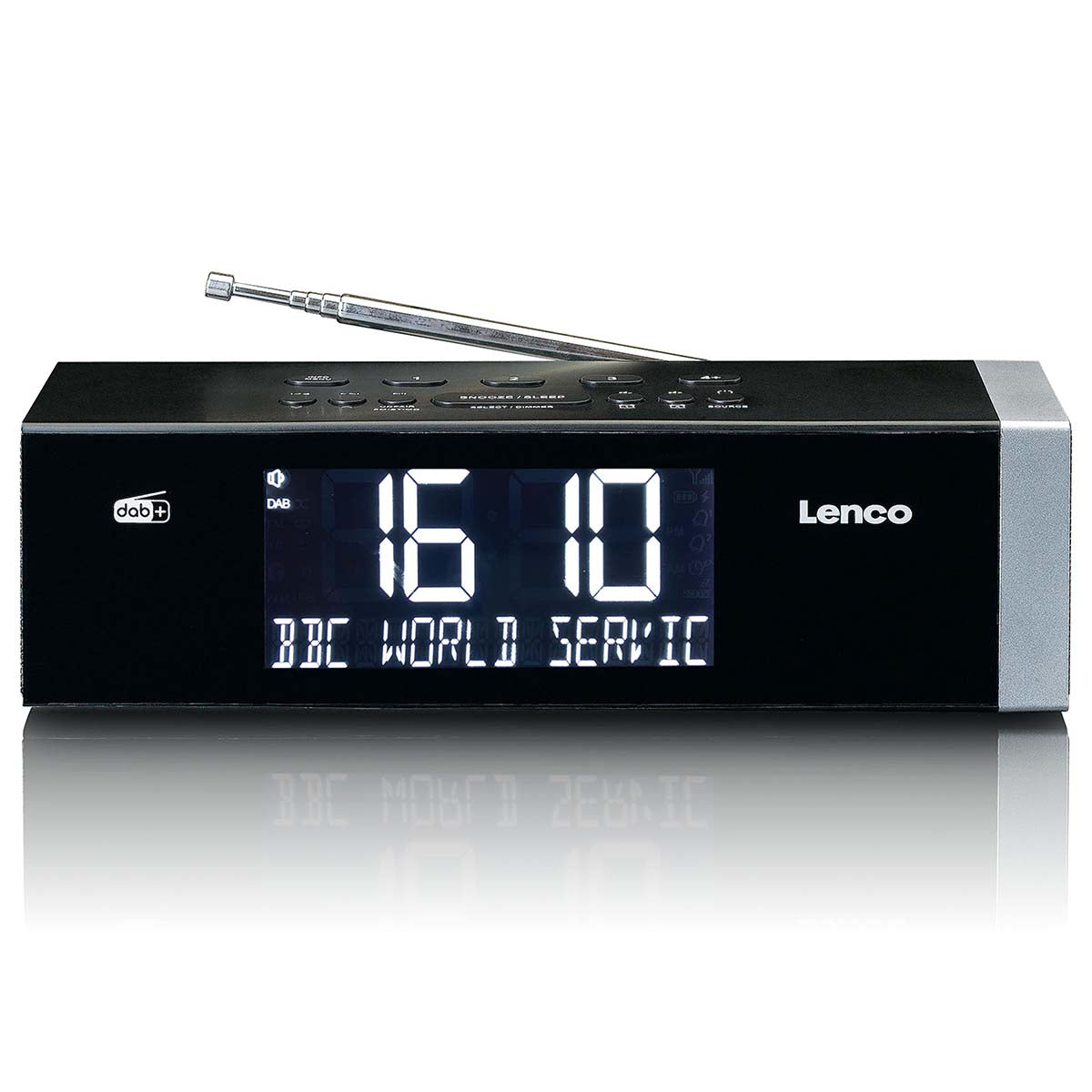 lenco-cr-640-stereo-dab-fm-wecker-radio-mit-bluetooth-usb-ladeport-und-aux-schwa image 2