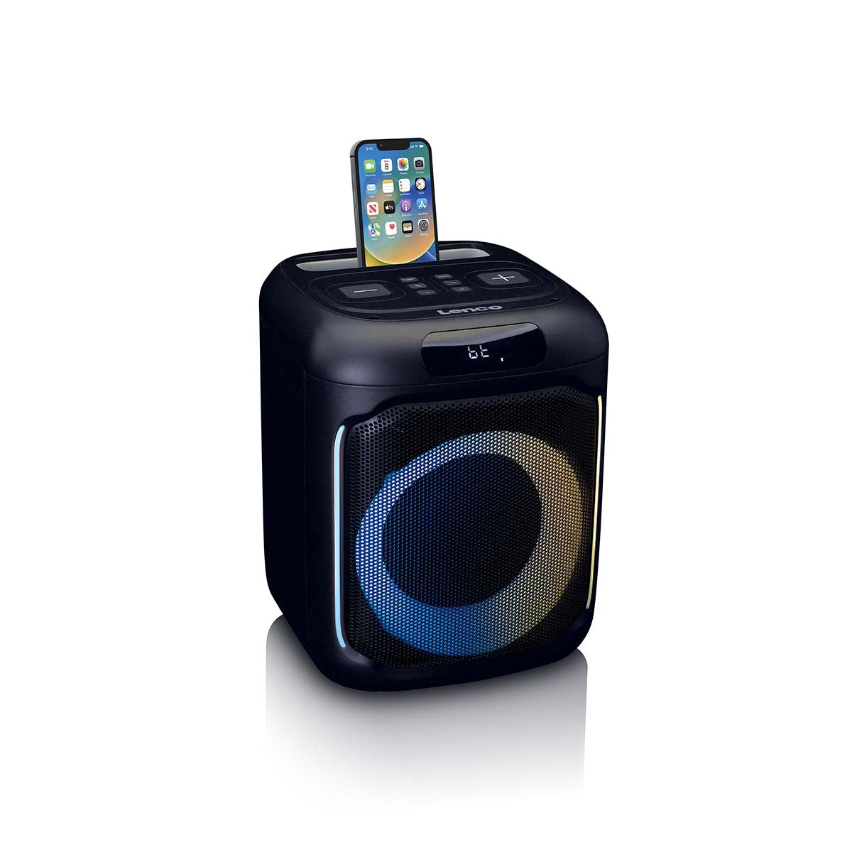lenco-pa-101bk-bluetooth-party-speaker-100w-mit-led-licht-usb-und-14h-akku-schwa image 8