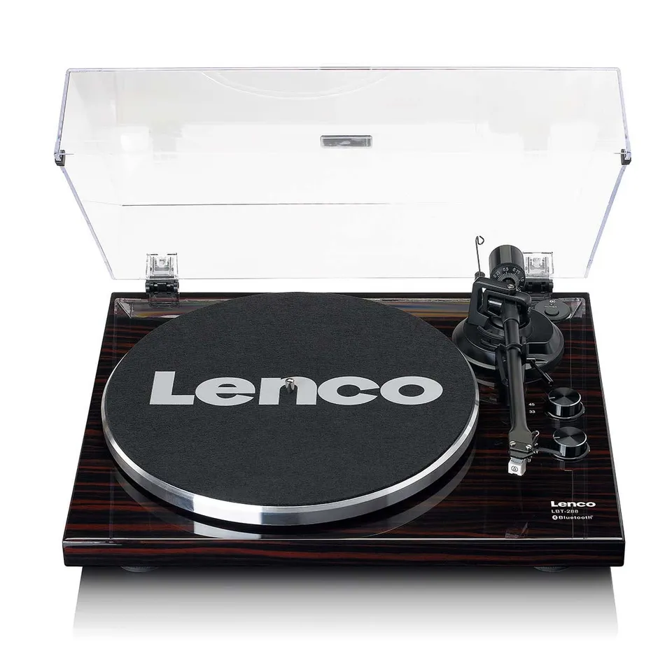 lenco-lbt-288wa-plattenspieler-mit-bluetooth-bertragung-riemenantrieb-dunkelbrau image 1