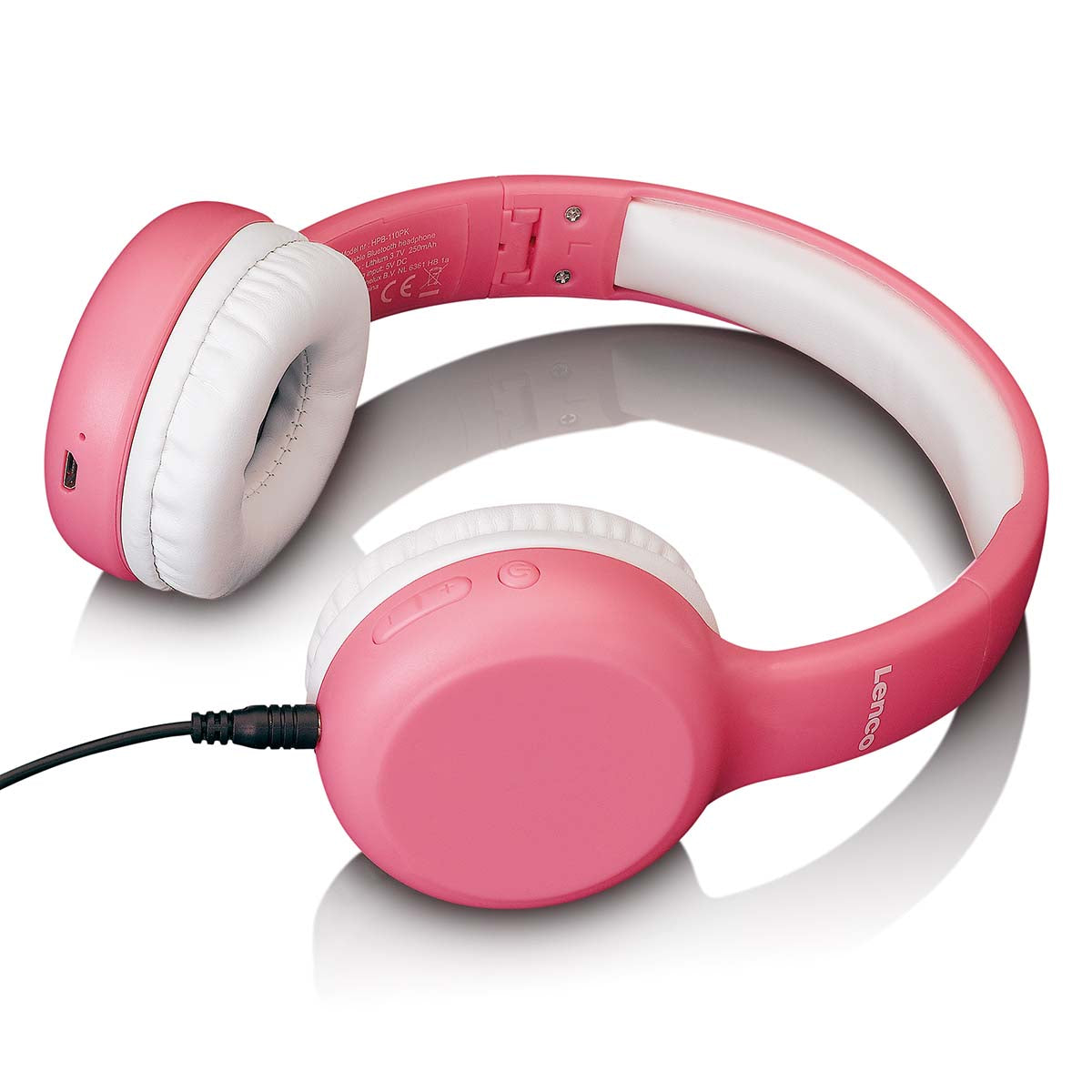 lenco-hpb-110pk-faltbarer-kinder-bluetooth-kopfh-rer-pink image 3