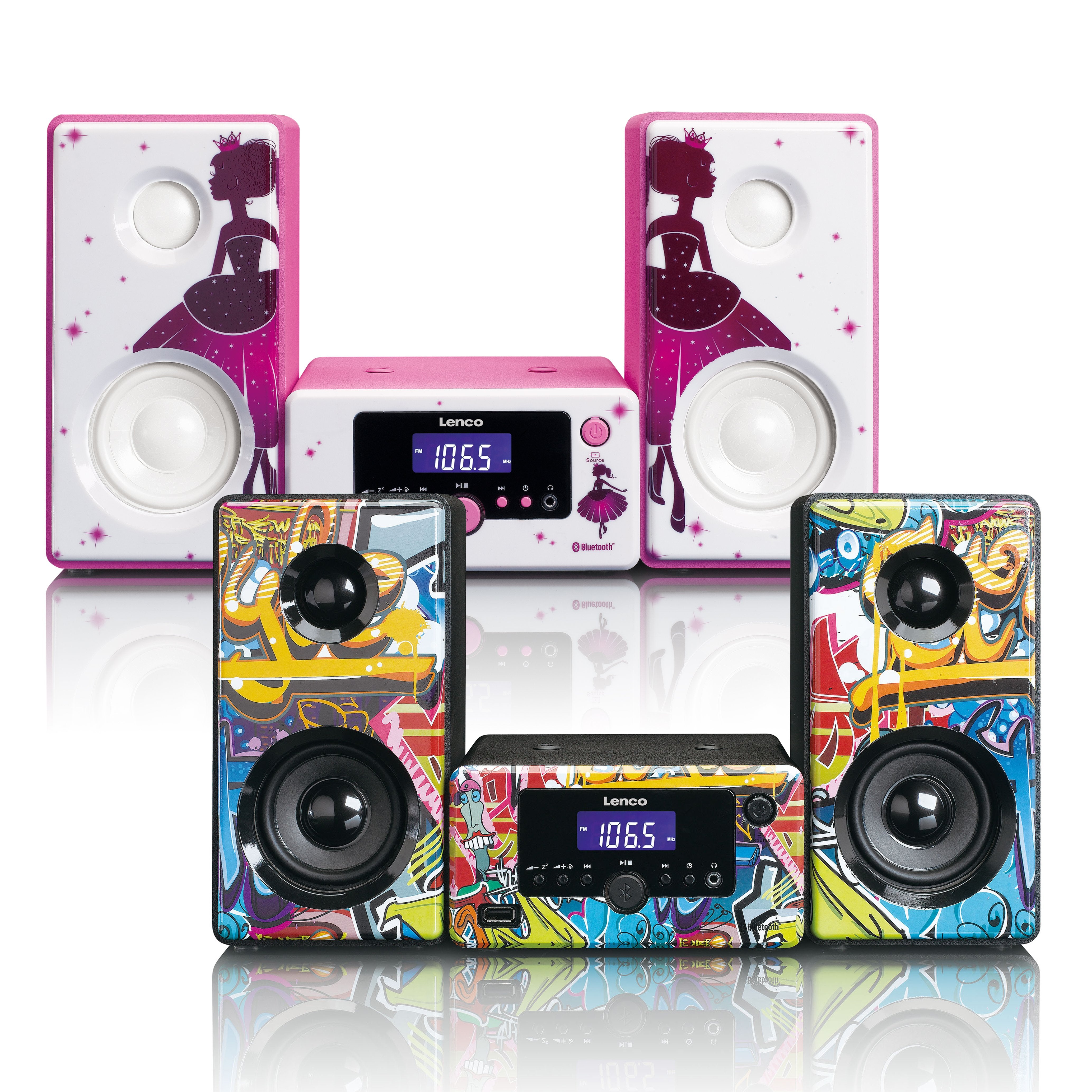lenco-mc-020-princess-micro-stereoanlage-mit-fm-bluetooth-usb-aux-princess image 3