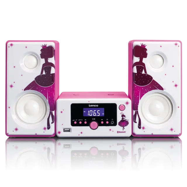 lenco-mc-020-princess-micro-stereoanlage-mit-fm-bluetooth-usb-aux-princess image 1
