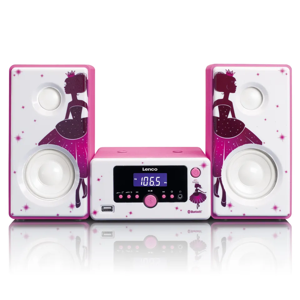 lenco-mc-020-princess-micro-stereoanlage-mit-fm-bluetooth-usb-aux-princess image 1