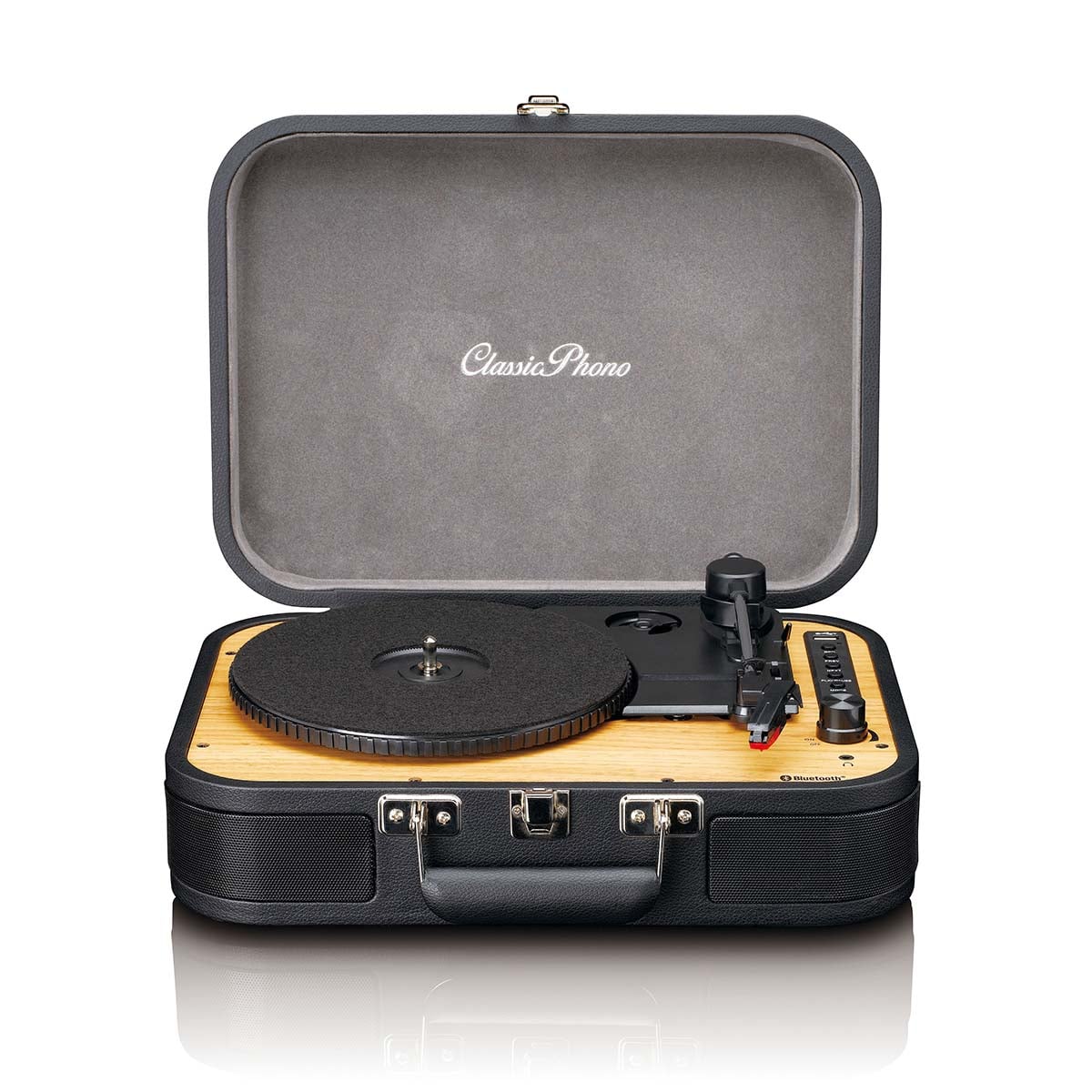 classic-phono-by-lenco-tt-116bk-retro-koffer-plattenspieler-mit-bluetooth-und-sp image 2