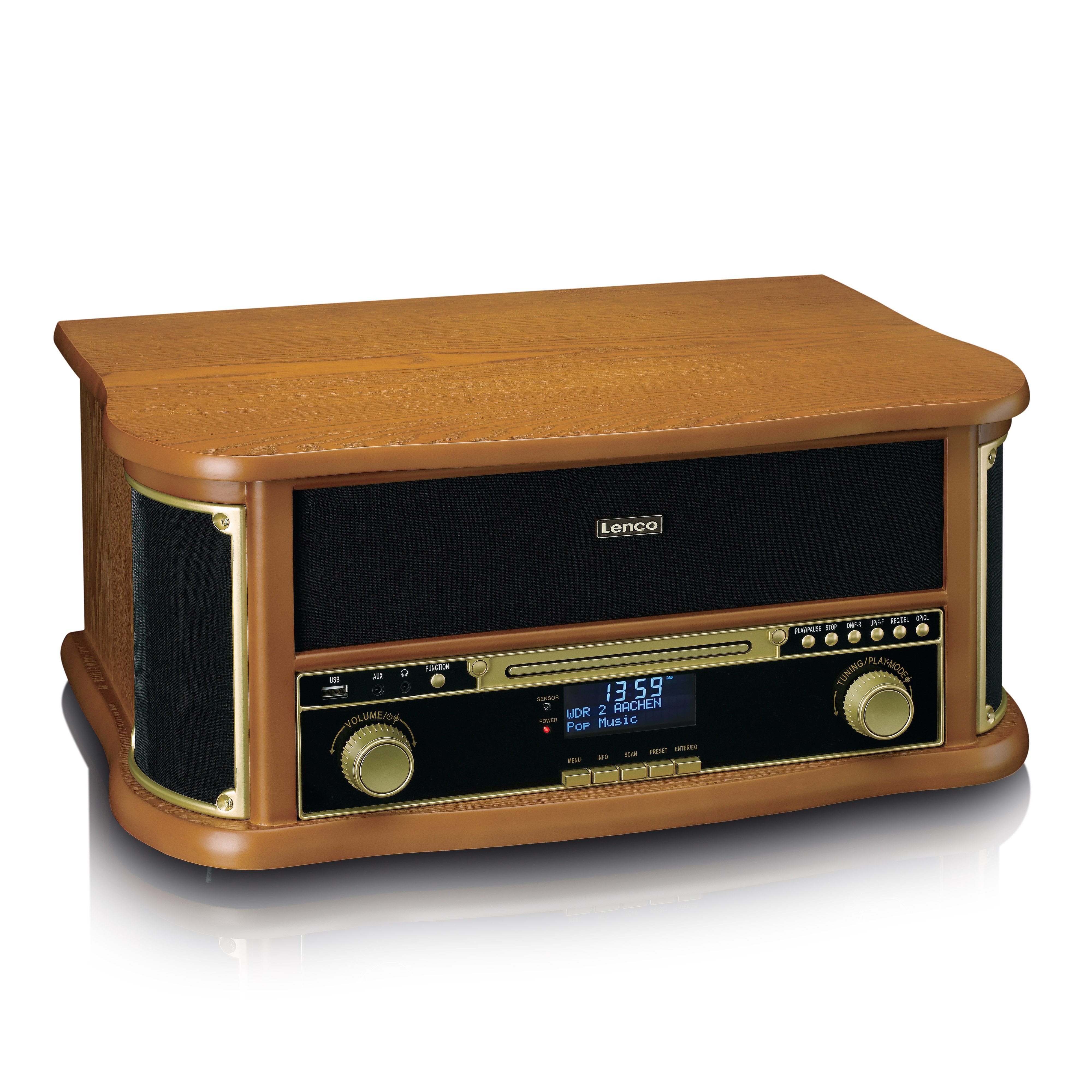 classic-phono-tcd-2571wd-retro-plattenspieler-holz-mit-bluetooth-dab-cd-kassette image 2