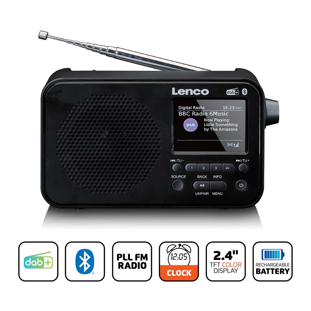 lenco-pdr-036bk-dab-fm-radio-mit-bluetooth-schwarz-2-4-zoll-farbdisplay image 7