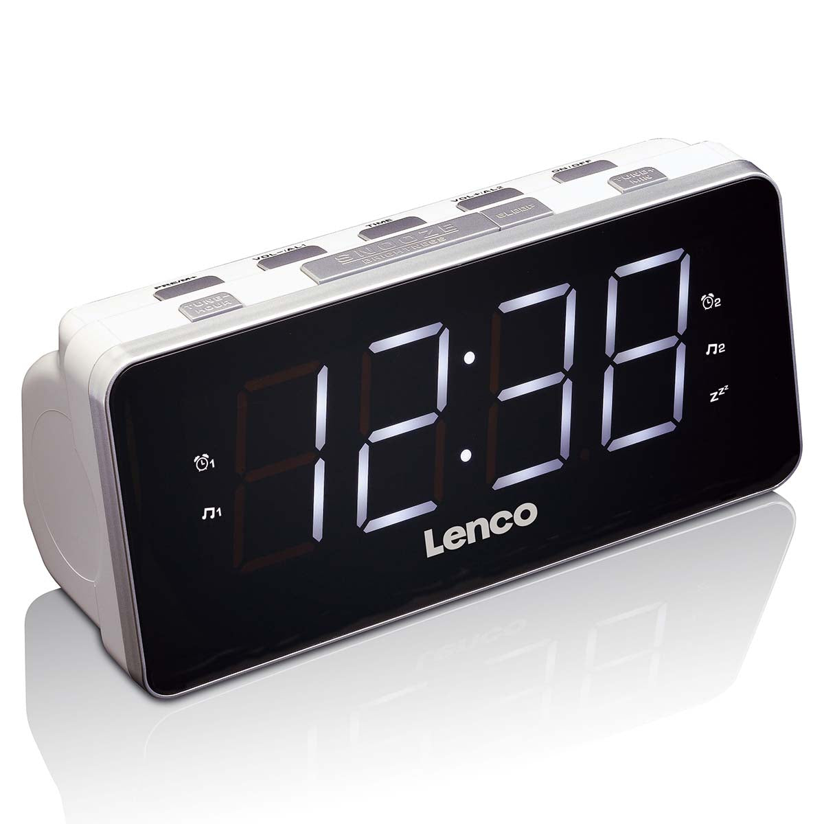 lenco-cr-18-fm-weckerradio-mit-1-8-led-display-wei image 2