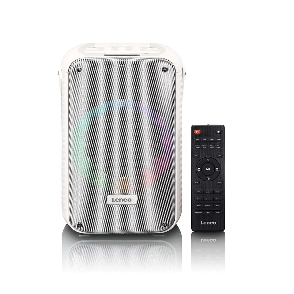 lenco-btc-060wh-karaoke-set-bluetooth-lautsprecher-mit-kabellosem-mikrofon-led-d image 1