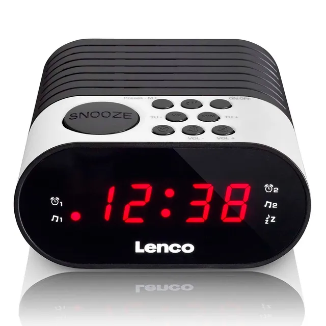 lenco-cr-07-white-fm-wekkerradio-mit-slaaptimer-en-dubbele-alarm-functie-wit image 1