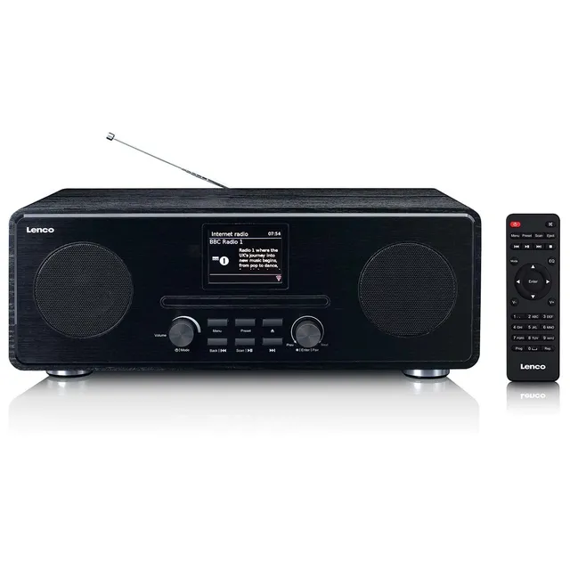 lenco-dir-261bk-internet-dab-fm-radio-mit-cd-spieler-und-bluetooth-schwarz image 1