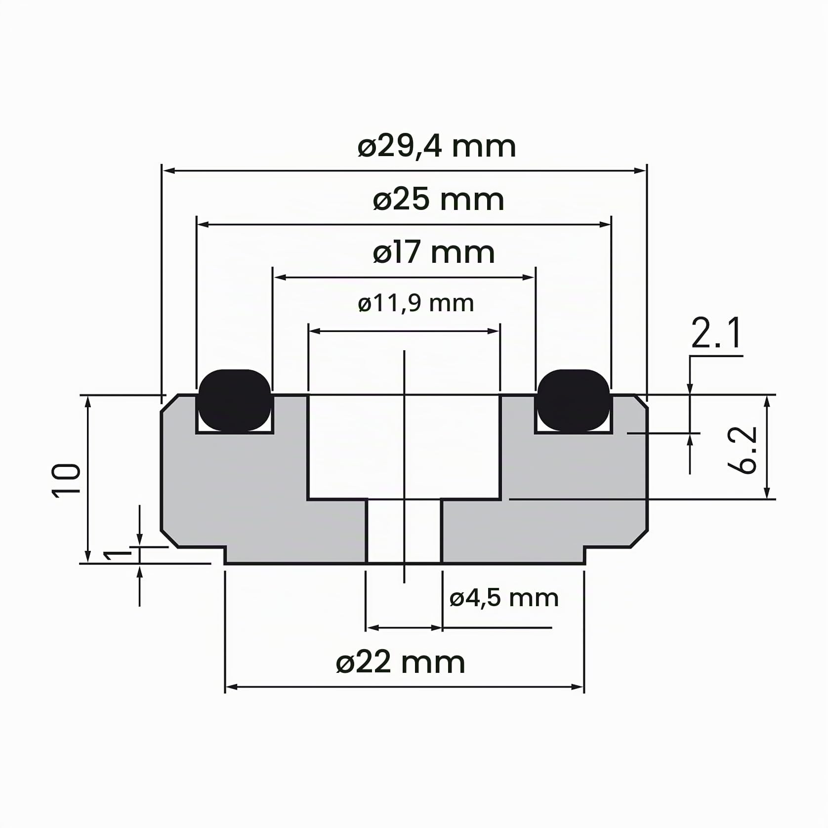 dynavox-ger-tef-sse-mit-r-ndelung-midi-aus-aluminium-schwarz-eloxiert-4er-set image 1