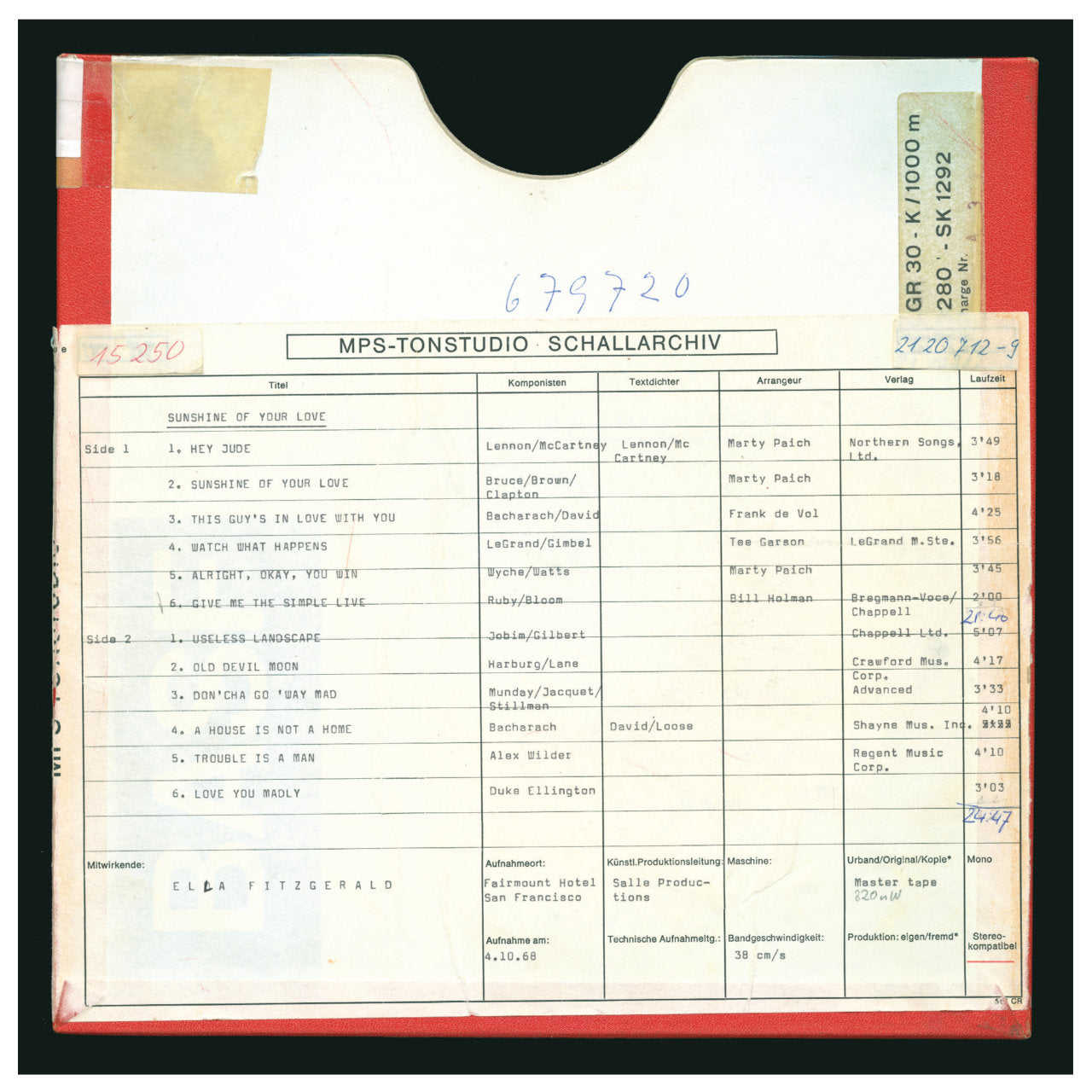 revox-b77-master-tape-ella-fitzgerald-sunshine-of-your-love image 3