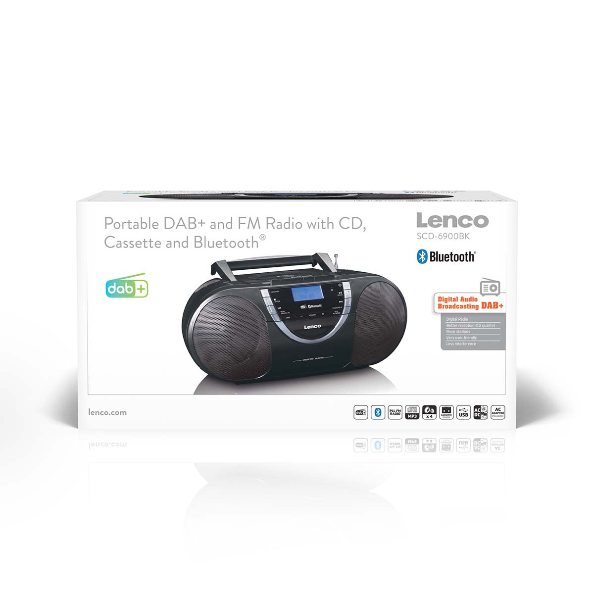 lenco-scd-6900bk-grau-tragbare-dab-boombox-mit-cd-bluetooth-kassette-usb image 8
