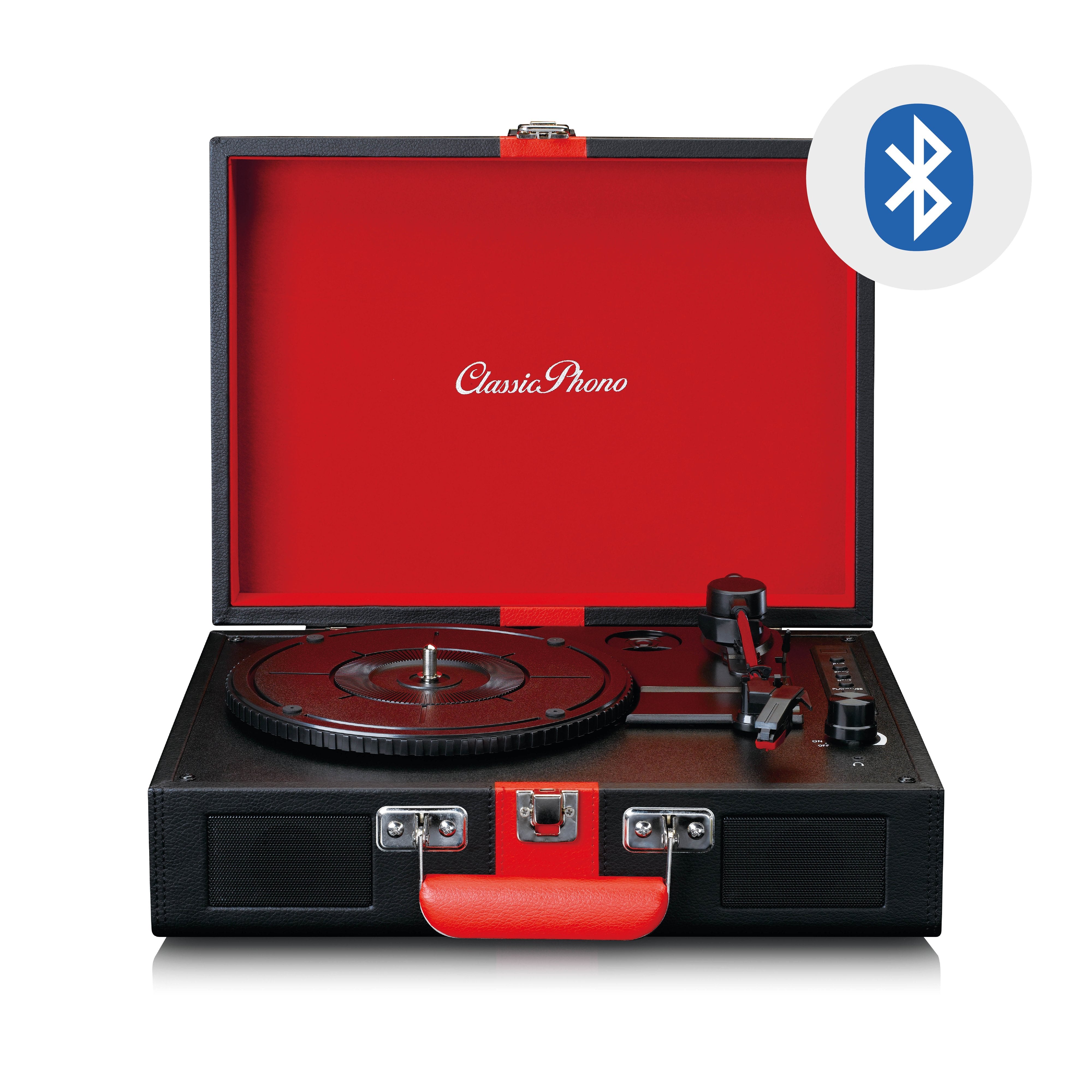 lenco-tt-110bkrd-classic-phono-kofferplattenspieler-mit-bluetooth-und-lautsprech image 1